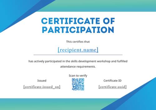 Certificate of participation template